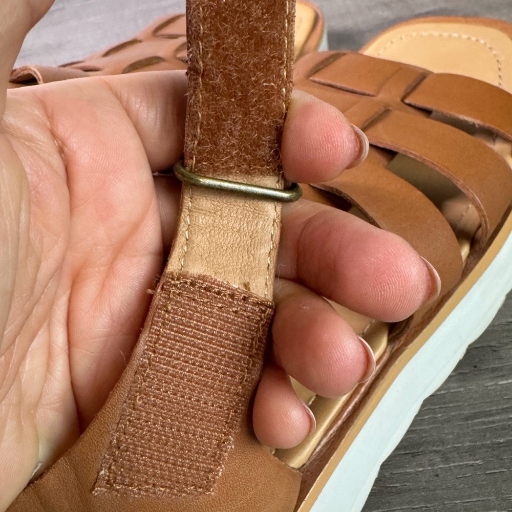 Madewell Fisherman Flatform English Saddle Leather Sandals Womens 10 $128 - Picture 7 of 9